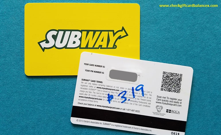 How To Check Subway Gift Card Balance At www.mysubwaycard